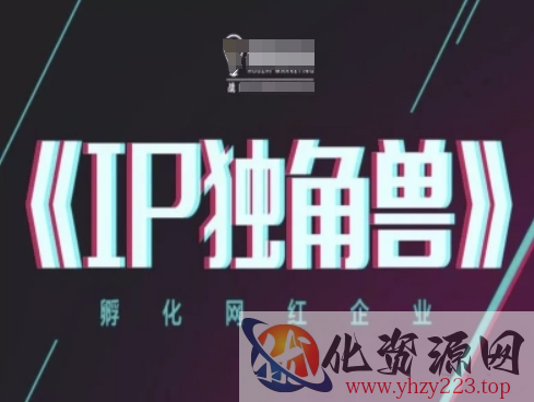 IP独角兽，孵化网红企业，ip教程