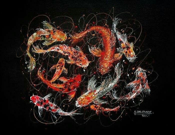 最近在抖音上走红的长胡子"老艺术家"用针管喷墨作画,到底算行为艺术