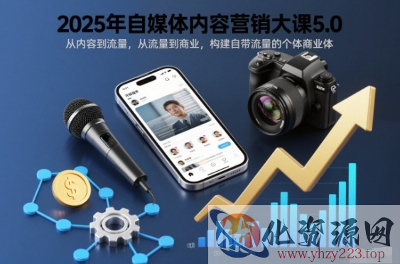 2025年自媒体内容营销大课5.0，从内容到流量，从流量到商业，构建自带流量的个体商业体