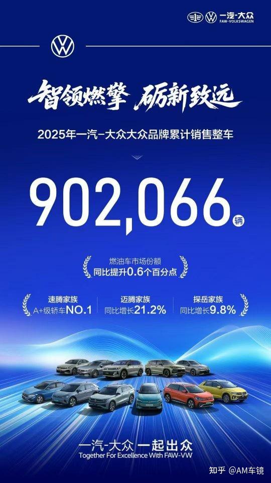 油电共进全智发力 一汽-大众2025年交出高质量答卷