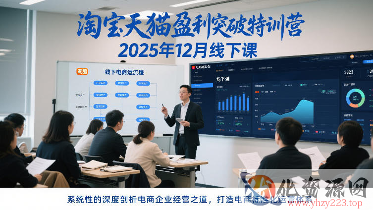 淘宝天猫盈利突破特训营25年12月线下课，系统性的深度剖析电商企业经营之道，打造电商标准化运营体系