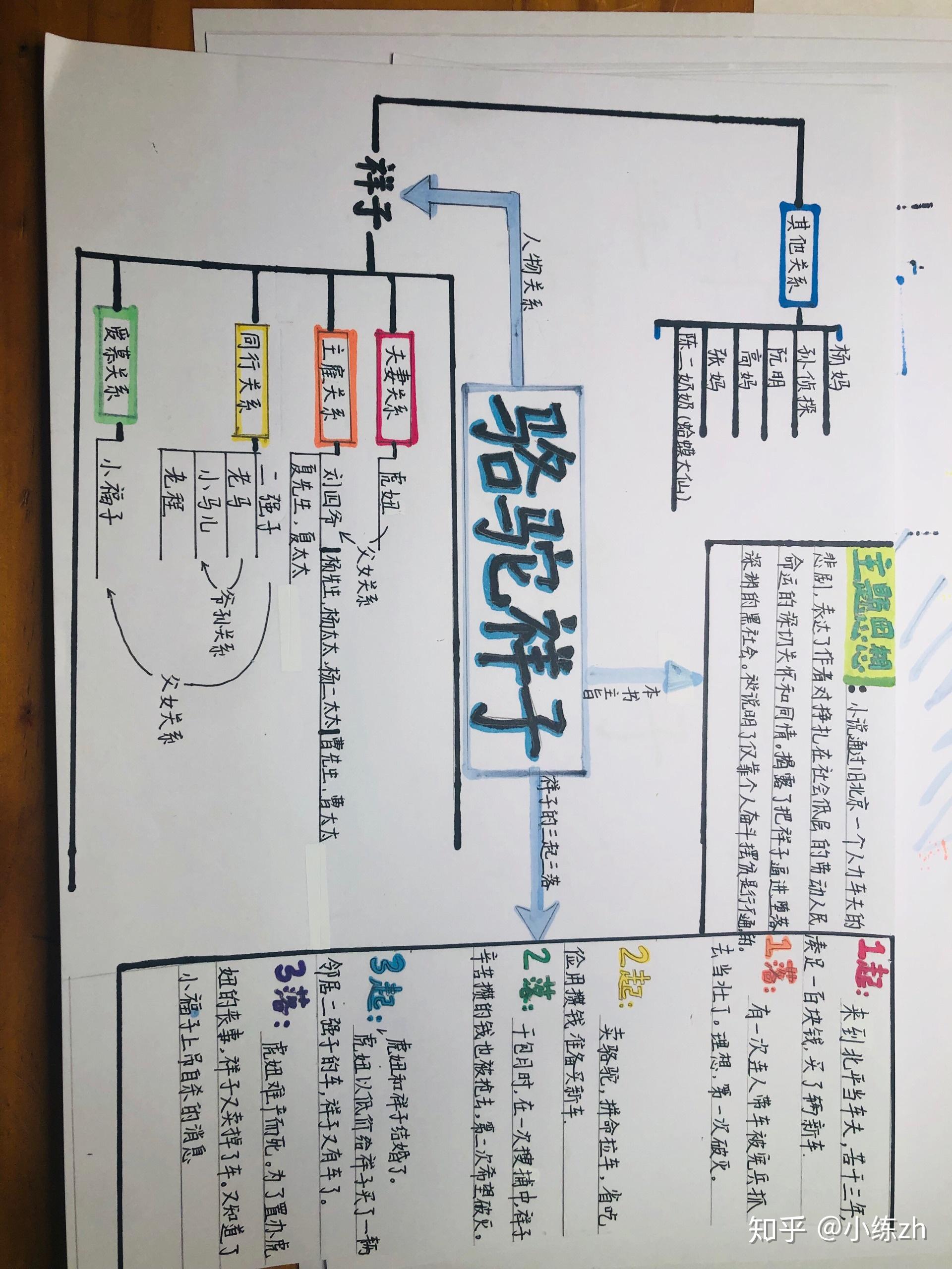 跪求各位大神如何画骆驼祥子思维导图