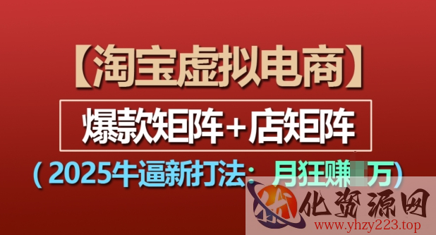 淘宝虚拟电商，2025牛逼新打法：爆款矩阵+店矩阵，月入过万