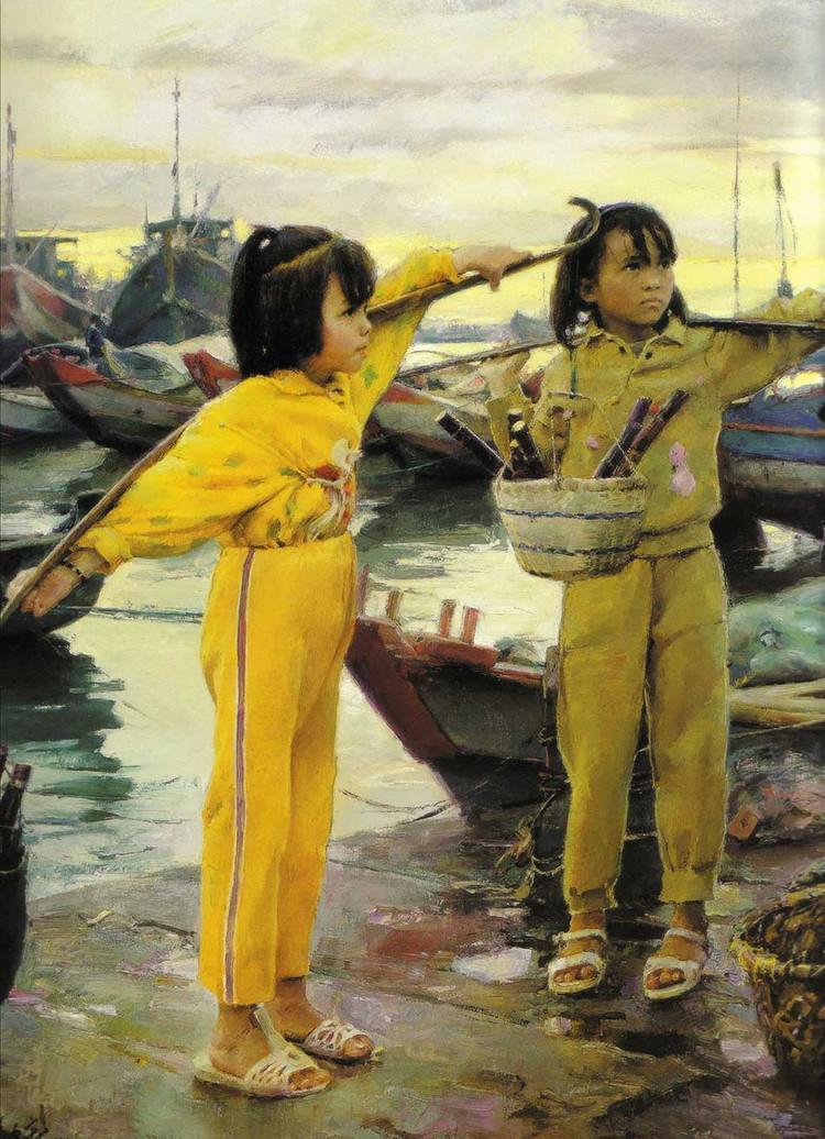 油画原画　30cm 「格子小人」 格调清新、用笔准确——旅美艺术家张文新油画人物作品- 知乎