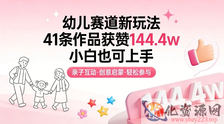 幼儿赛道新玩法，41条作品获赞144.4w，小白也可上手