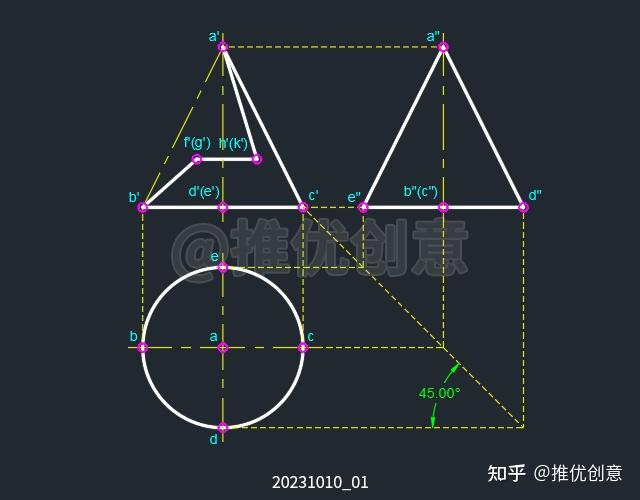 四棱锥切割体的三视图图片