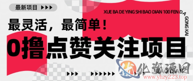 【0撸】最新点赞关注小项目，1毛起赚，1块起提