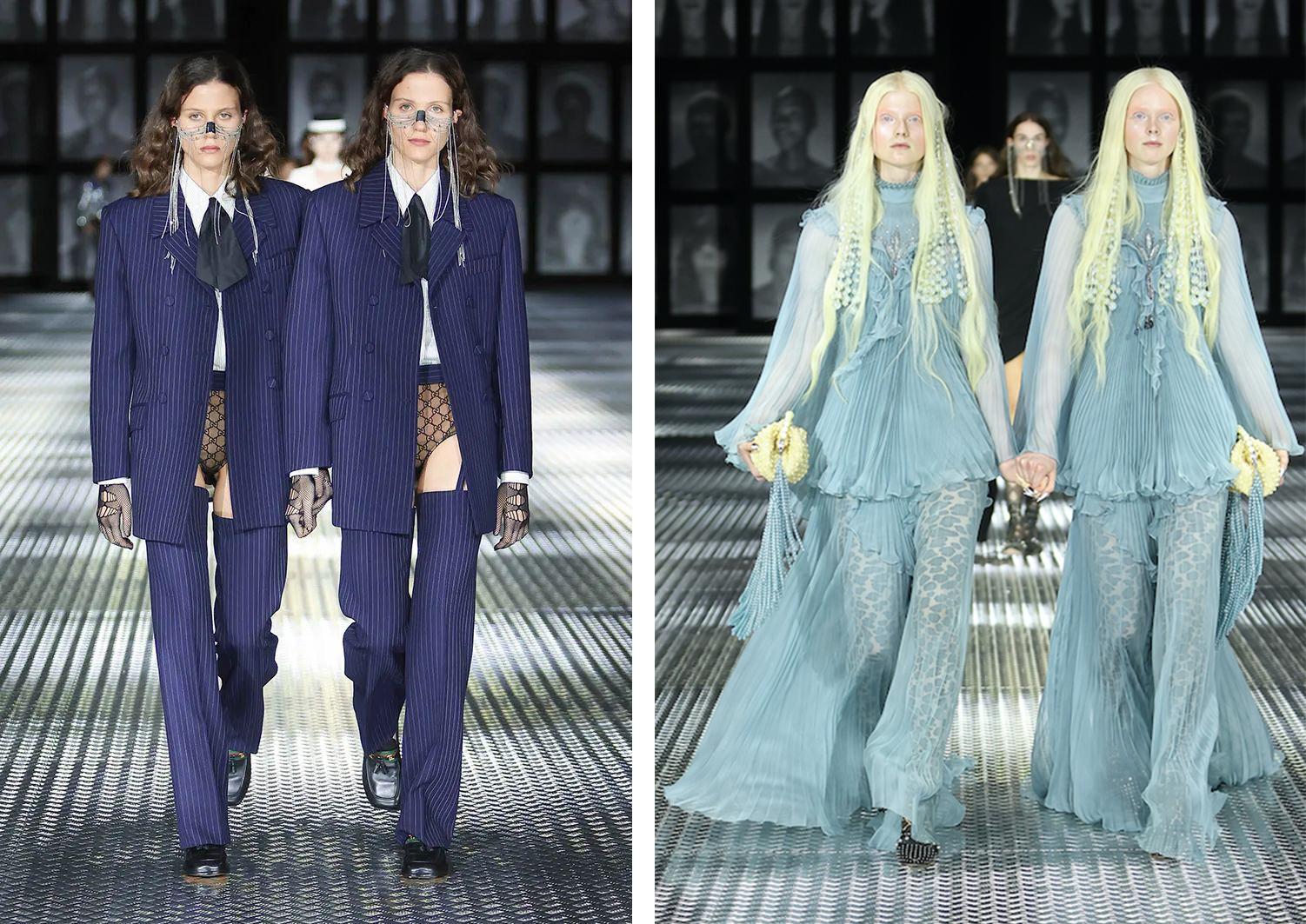 GUCCI 在 2023 春夏 Twinsburg 秀场上找来 68 对双胞胎走秀，有何寓意？ - 知乎