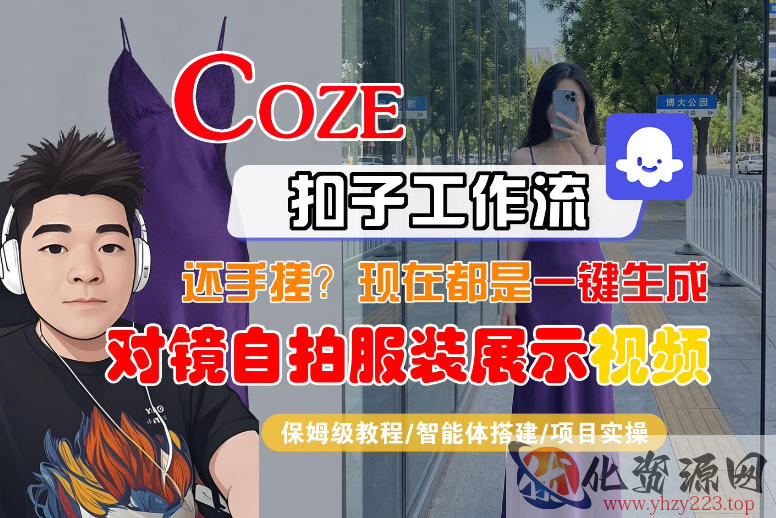 Coze智能体工作流一键生成“对镜自拍服装展示“短视频，全流程保姆级教学