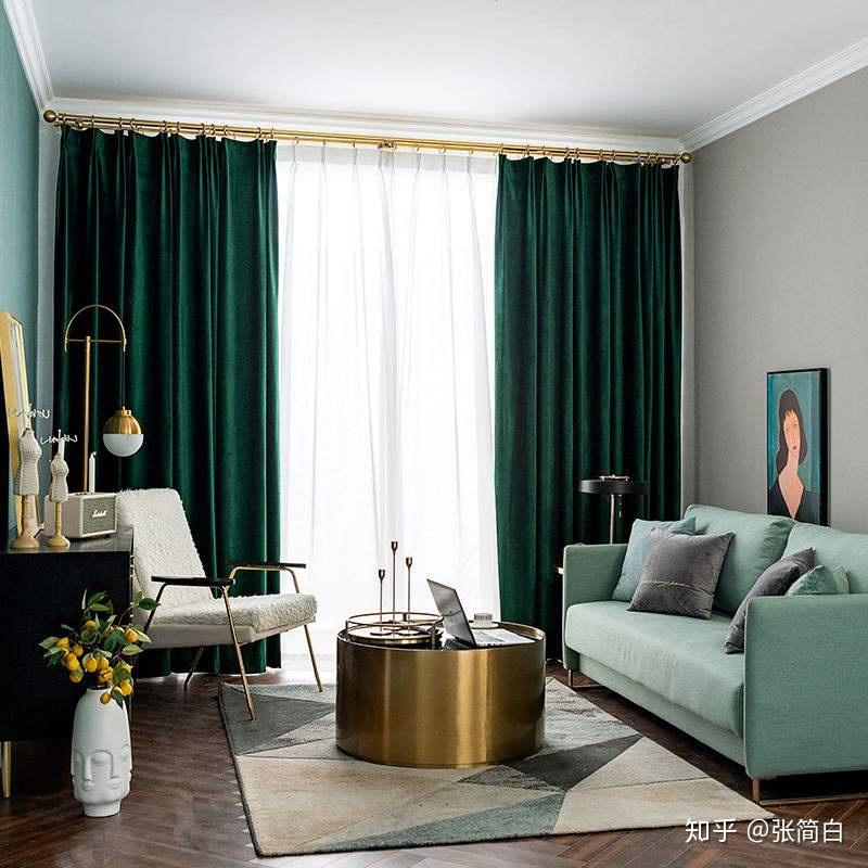 灰色壁布绿色沙发窗帘颜色咋选啊?