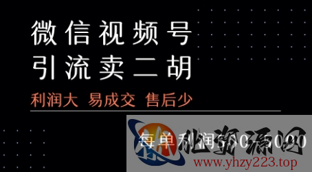 视频号卖二胡教程，利润大 易成交 售后少，一单利润5张+