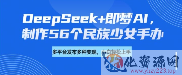 DeepSeek+即梦AI，制作56个民族少女手办，附详细教程+变现方向