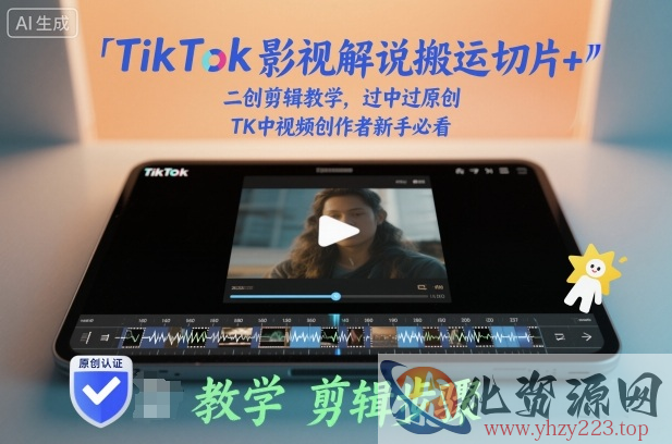TikTok影视解说搬运切片+二创剪辑教学，过中过原创，TK中视频创作者新手必看