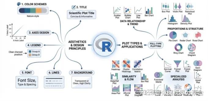 跟着Nature学作图丨森林图、韦恩图、upset图、生存曲线图、漏斗图、环形图、和弦图、词云图、关联图、瀑布图、条形图、面积图 - 知乎