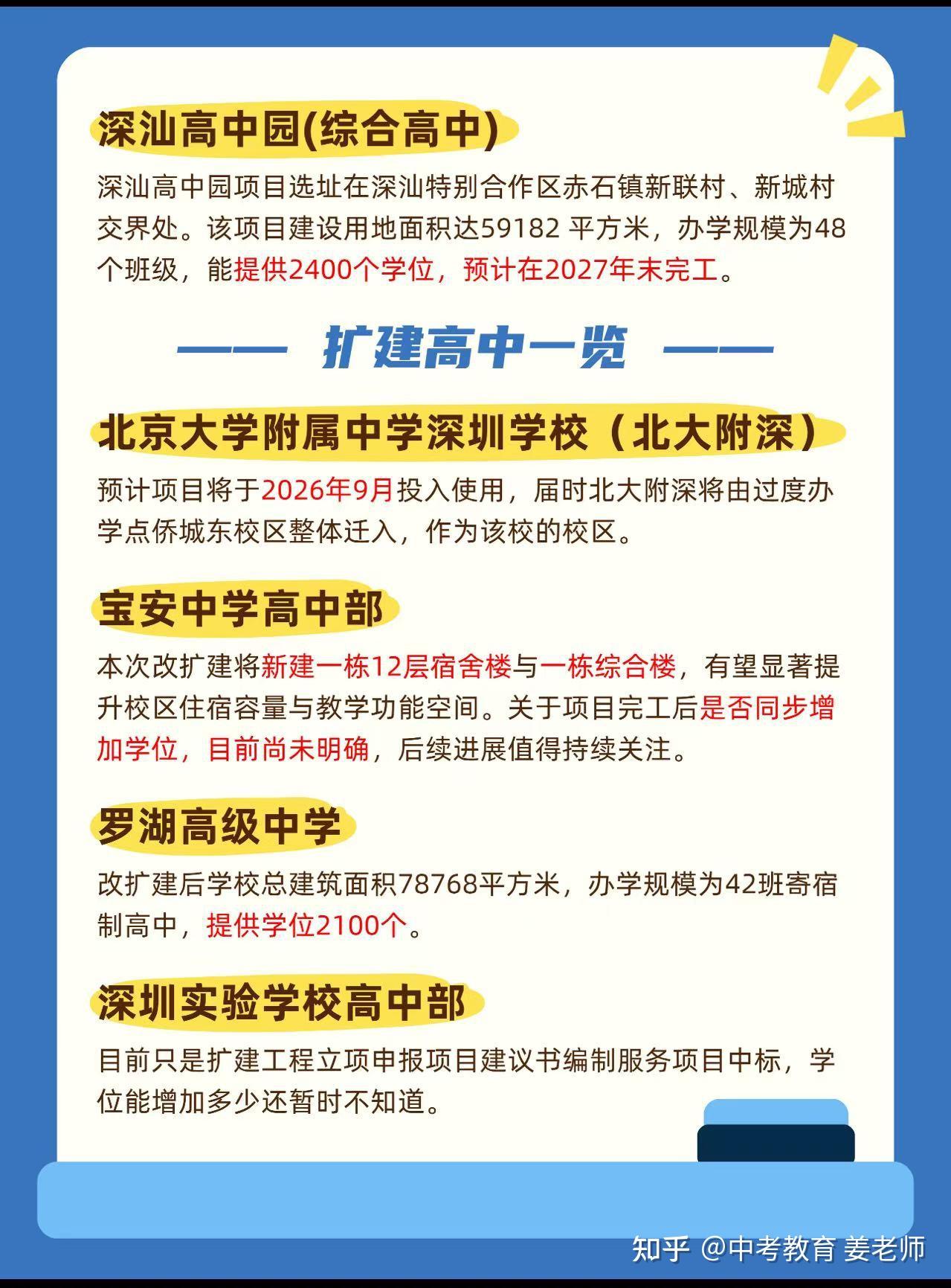 深圳未来预计新增＆扩建高中一览 - 知乎