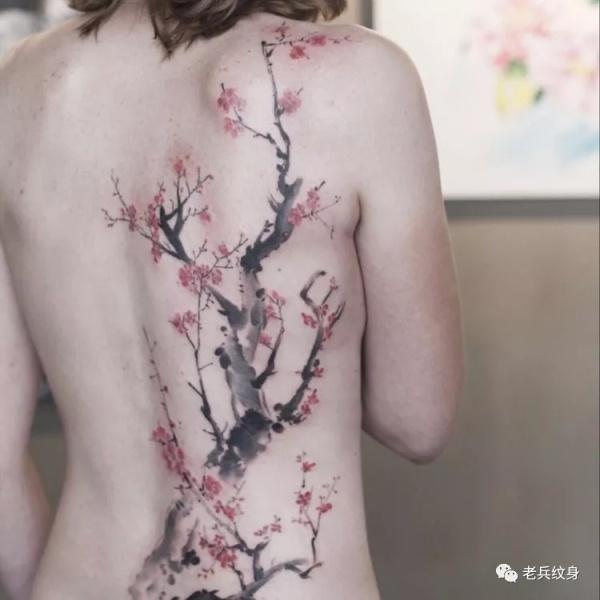 纹身素材第32期 中国风梅花纹身 知乎