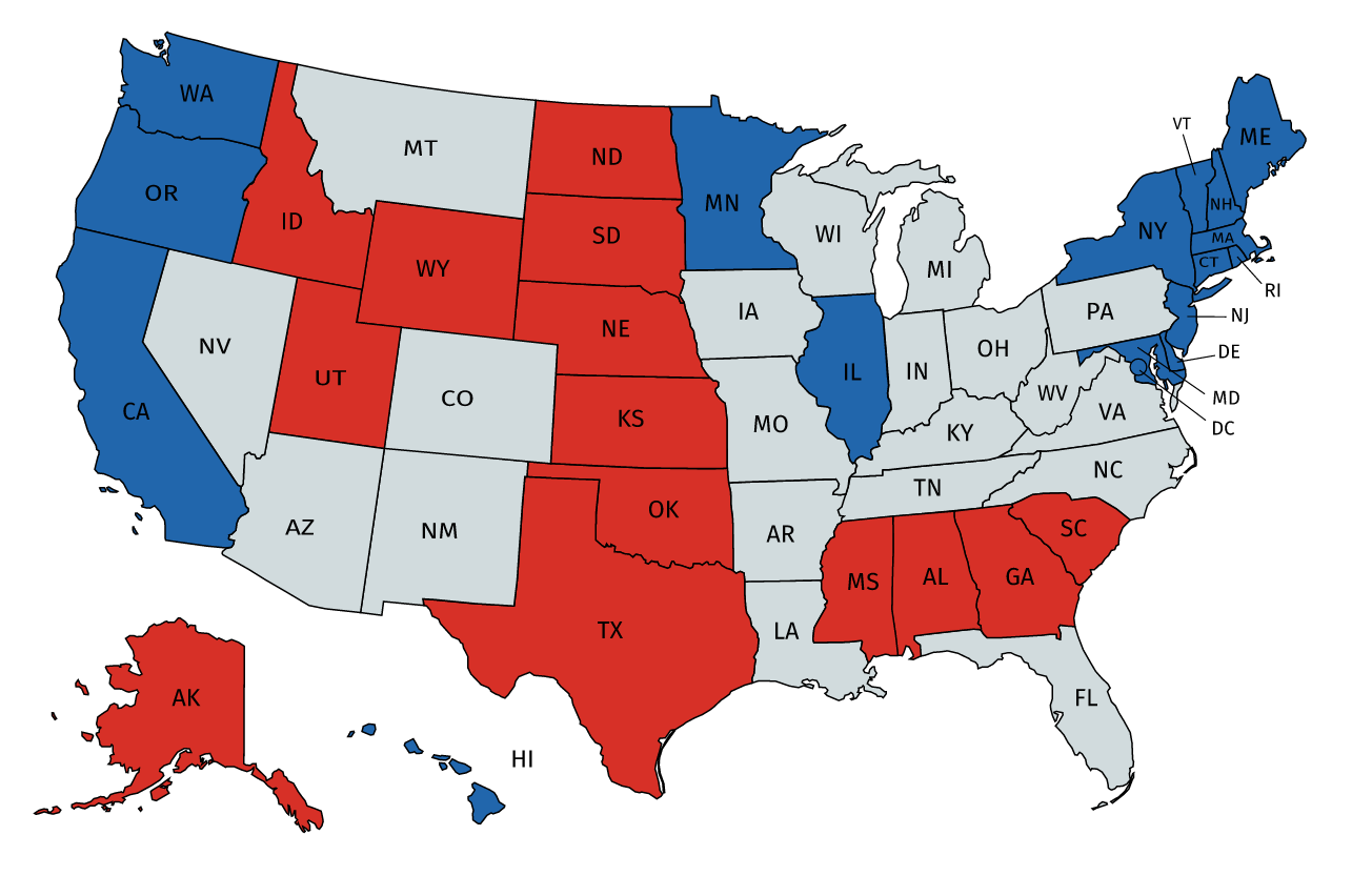 美国的深红州和深蓝州是怎样形成的有何历史因素