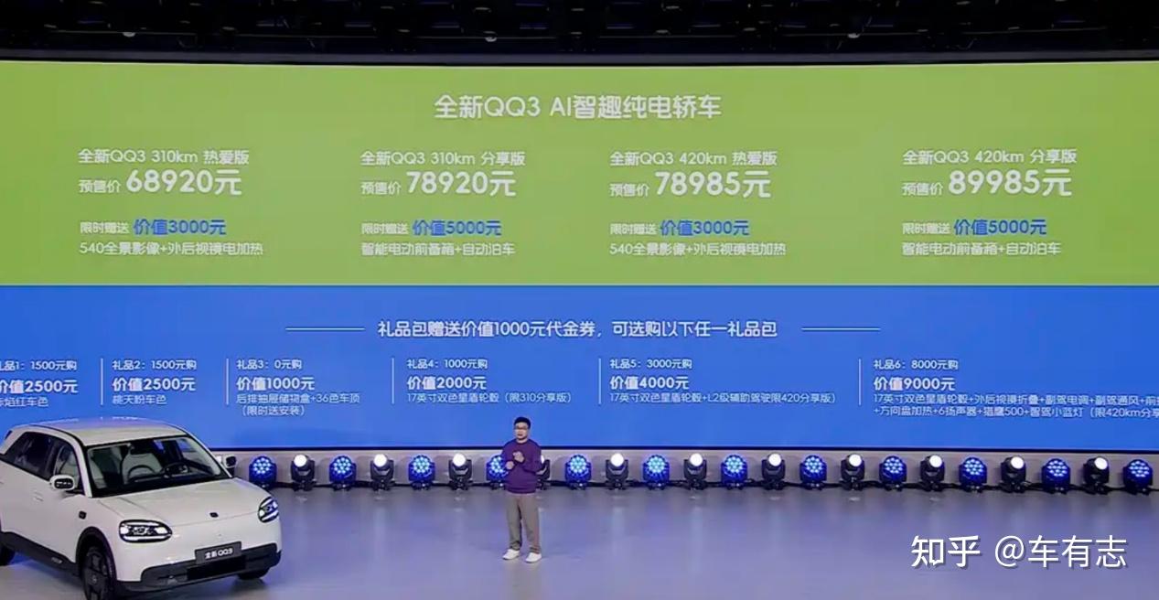 最高420km续航,后置后驱、四轮独立悬架,奇瑞全新QQ3开启预售