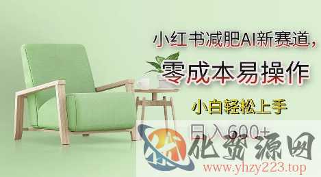 小红书减肥AI新赛道，零成本易操作，日入多张，小白轻松上手【揭秘】