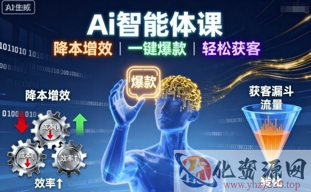 Ai智能体课，降本增效，一键爆款，轻松获客