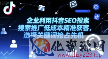 企业利用抖音SEO搜索推广低成本精准获客，选择关键词抢占先机