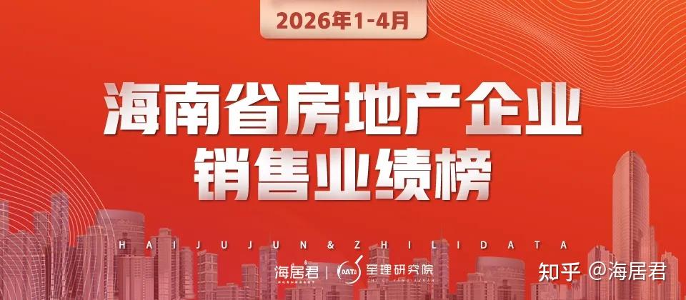 2026年1-4月海南房地产企业销售业绩排行榜 - 知乎