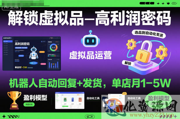 解锁虚拟品高利润密码：机器人自动回复+发货，单店月1-5W【揭秘】