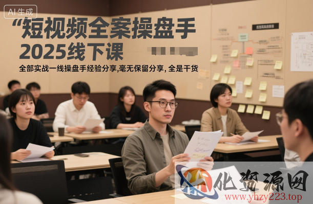 短视频全案操盘手2025线下课，全部实战一线操盘手经验分享，毫无保留分享，全是干货