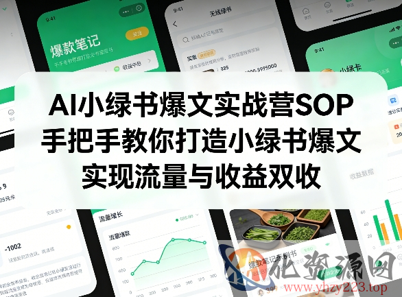 AI小绿书爆文实战营SOP，手把手教你打造小绿书爆文，实现流量与收益双收
