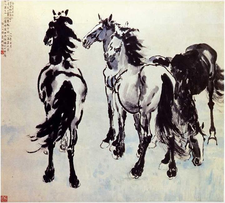 中艺汇赏名画：画马一绝，作品兼具东西方特点-徐悲鸿画作欣赏- 知乎