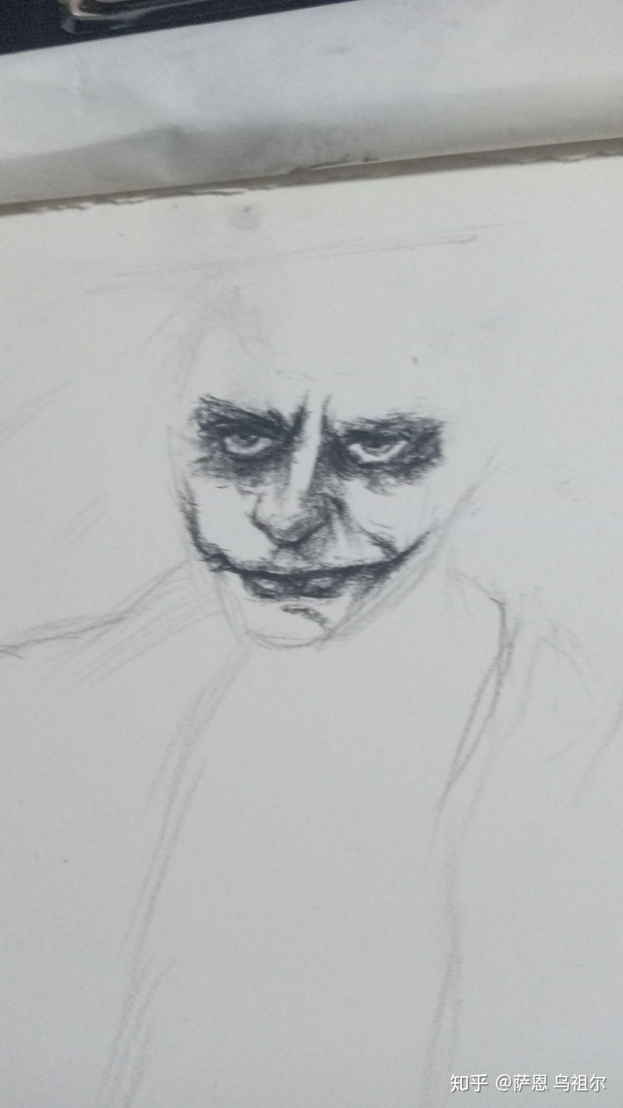 黑暗骑士小丑铅笔画图片