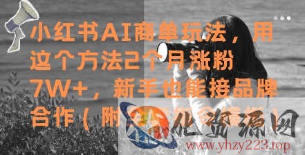 小红书AI商单玩法，用这个方法2个月涨粉7W+，新手也能接品牌合作(附全套指令模板)