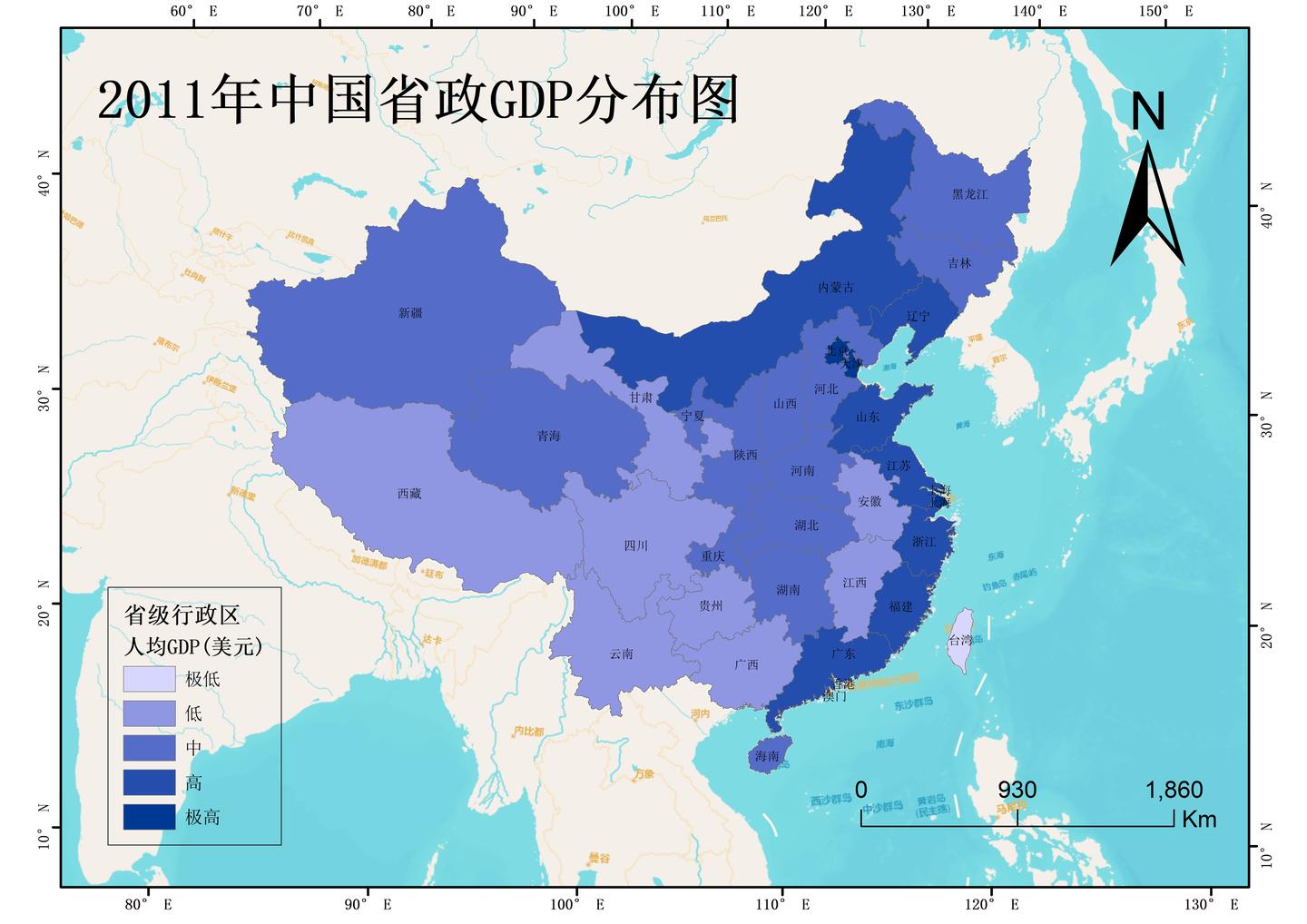 arcgis教程47专题图制作之经济地图2全省gdp分布