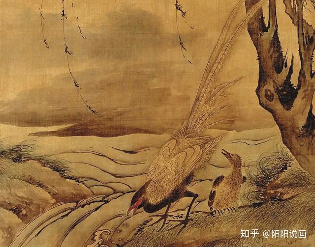 中国　明時代　汪肇　柳禽白鷳圖　絹本　原色複製　◇検故宮博物館◇ 一鼎軒0926 中国 明時代 汪肇 柳禽白鷳圖 絹本 原色複製 ◇検故宮博物館