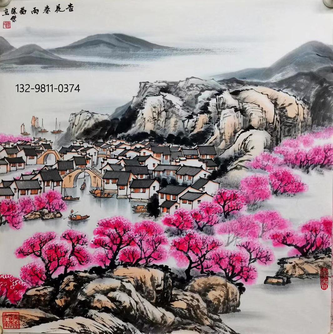 陈胜杰山水画： 杏花烟雨江南- 知乎