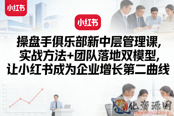 操盘手俱乐部新中层管理课，实战方法+团队落地双模型，让小红书成为企业增长第二曲线