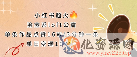 小红书超火的治愈系loft公寓，单条作品点赞16W，3分钟一条，单日变现数张