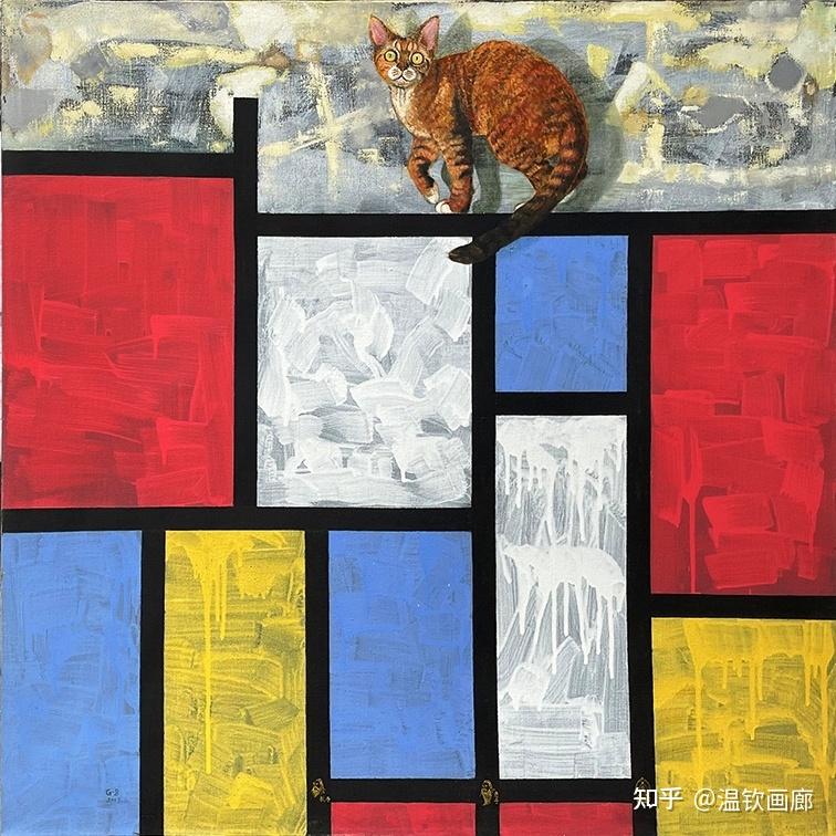 《蒙德里安穿越老子》,几何抽象画,冷抽象画,当代艺术,现代绘画,方格抽象油画,郭波 - 知乎