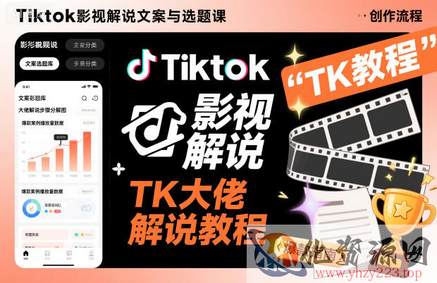 Tiktok影视解说文案与选题课，TK大佬影视解说教程