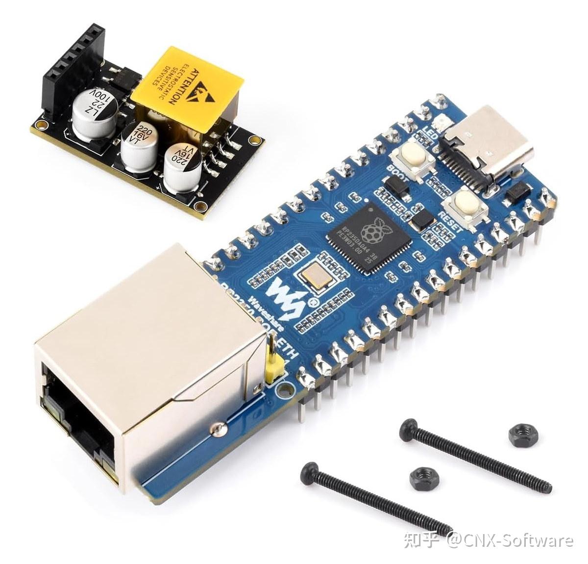 微雪 RP2350-POE-ETH 实测:带 PoE 供电的 RP2350 开发板值得入手吗?