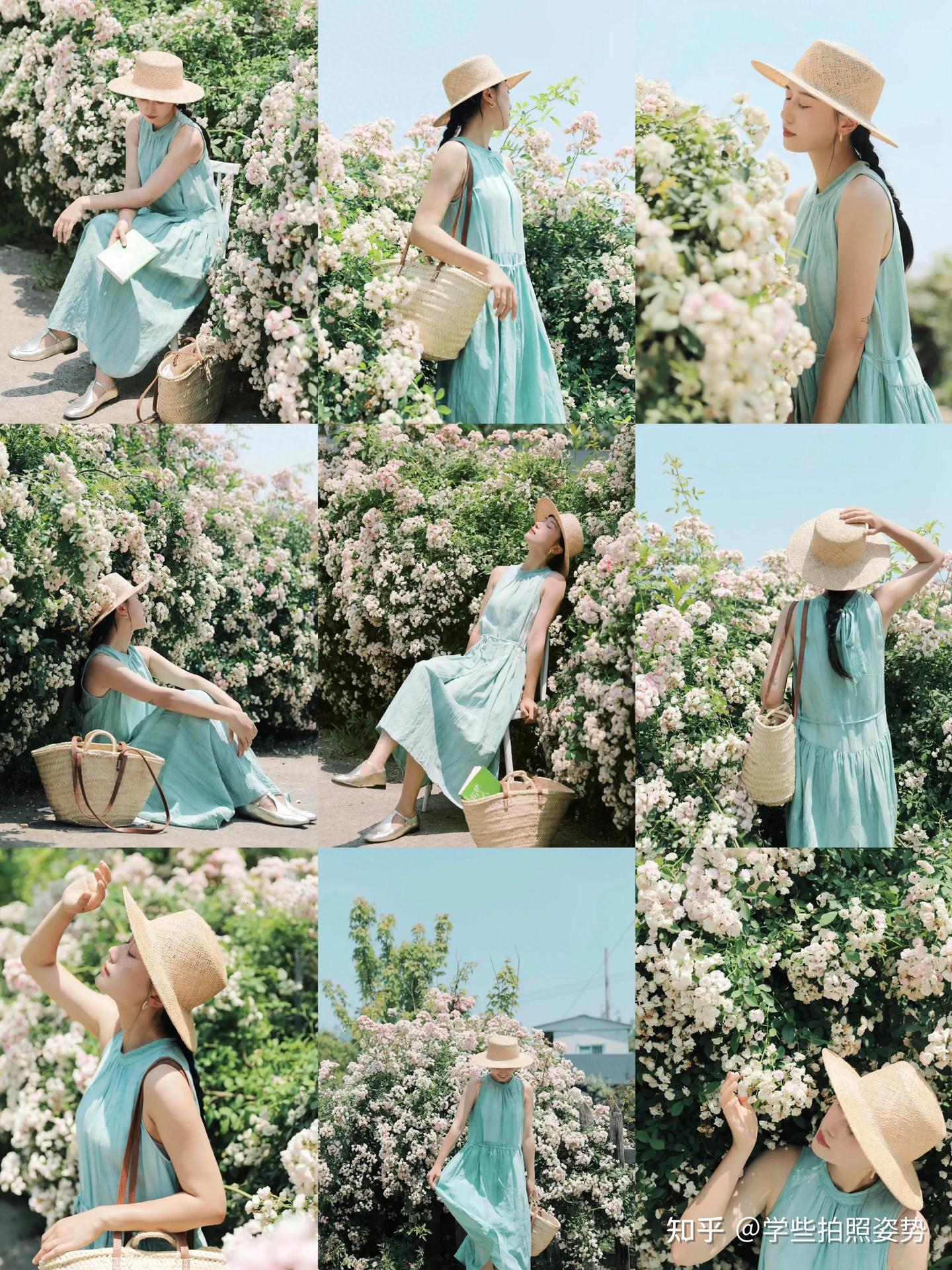 跟花墙合影,几个巧思,人比花娇,清雅脱俗,诗意梦幻美成画