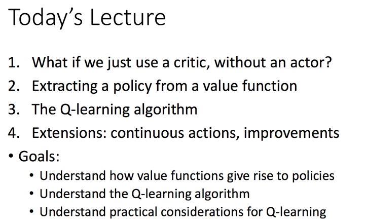 Lecture 6 Value Function Methods - 知乎