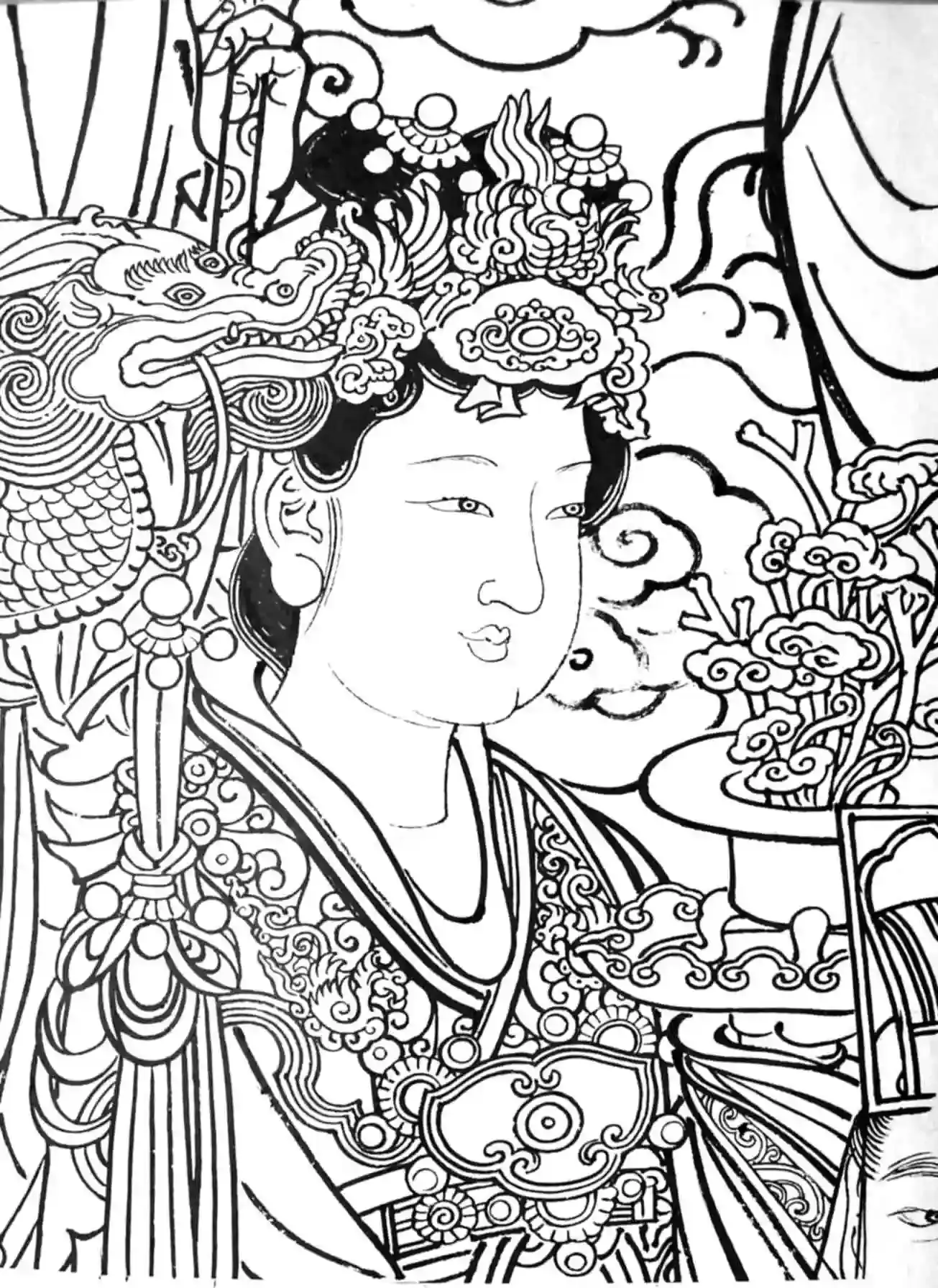 山西永乐宫三清殿-元代壁画《朝元图》:290位神仙,浩荡朝拜道祖,满壁风生星起(5)勾陈大帝【高清超大图】 - 知乎