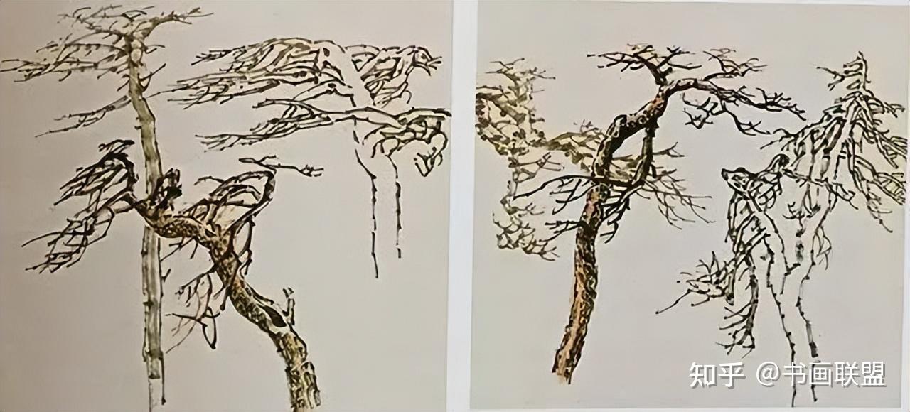 国画技法 松树的各种画法 - 知乎