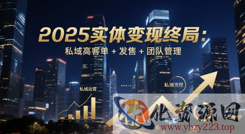 2025实体变现终局：私域高客单+发售+团队管理