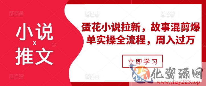 小说推文之蛋花小说拉新，故事混剪爆单实操全流程，周入过万