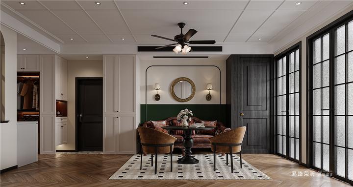 幸福第一公寓100平复古风三房两厅装修丨附全套设计方案和效果图3d