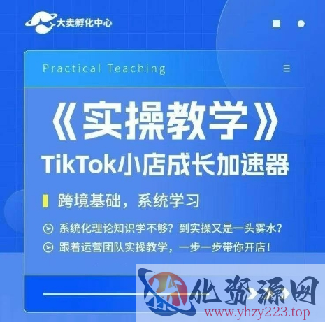大卖家孵化中心TikTok实操课，TikTok小店成长加速器，跨境基础系统学习，一步一步带你开店