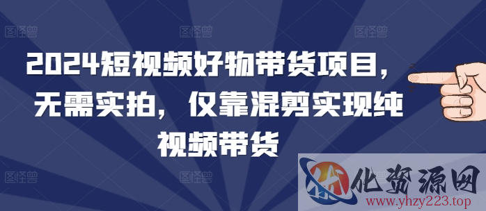 2024短视频好物带货项目，无需实拍，仅靠混剪实现纯视频带货