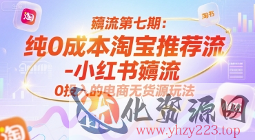 薅流第七期：纯0成本淘宝推荐流-小红书薅流最新版目，0投入的电商无货源玩法（附赠往期）